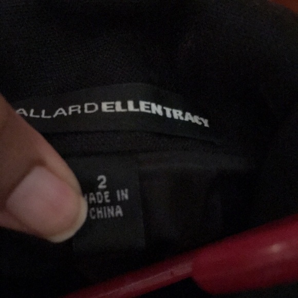 Linda Allard Ellen Tracy Black Embroidered Geometric  Linen Jacket - Picture 8 of 10